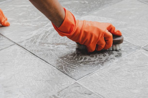 Best way to clean shower floor is by scrubbing